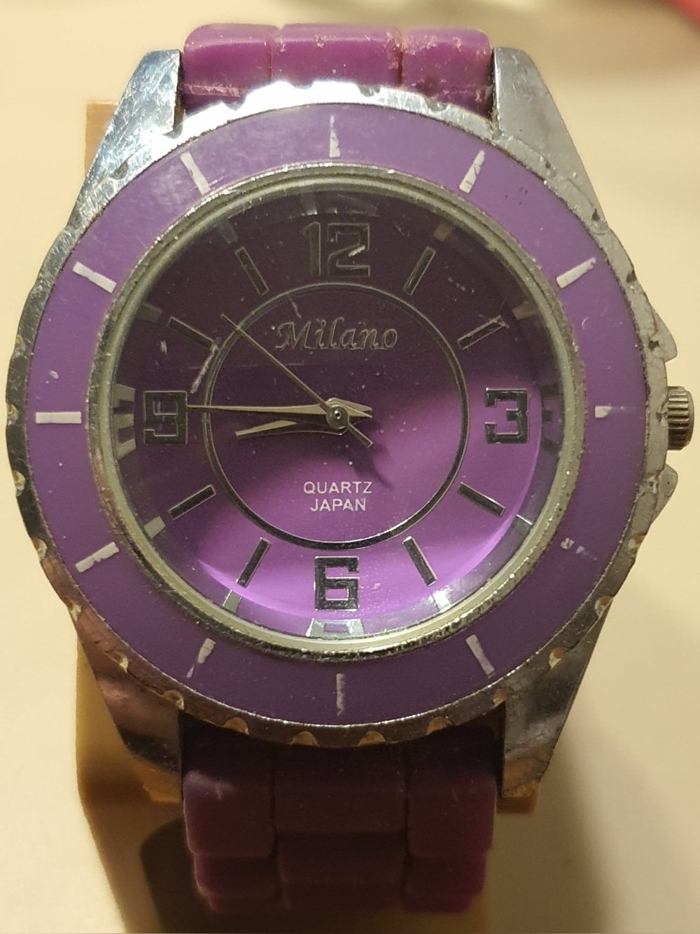 🦋10/$20🦋 Milano Silver/Purple Silicone Women's Watch